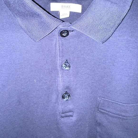 Navy Brax Philip L/S Jersey Polo Shirt Size M - Picture 3 of 9